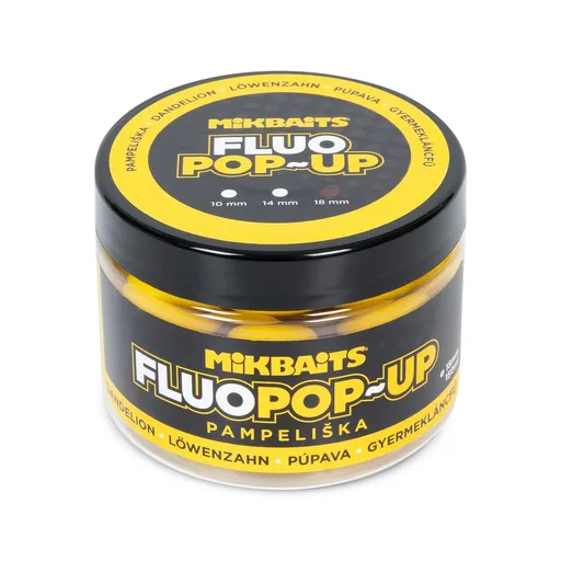 Mikbaits Plovoucí fluo boilie 18mm 150ml - Pampeliška,Mikbaits Plovoucí fluo boilie 18mm 150ml - Pampeliška