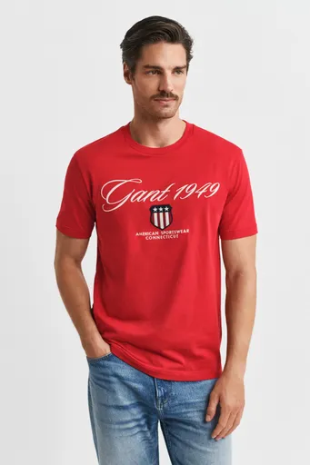 TRIČKO GANT GRAPHIC SS T-SHIRT RUBY RED