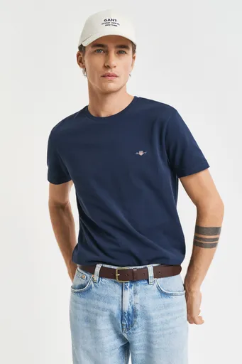 TRIČKO GANT SLIM PIQUE SS T-SHIRT EVENING BLUE