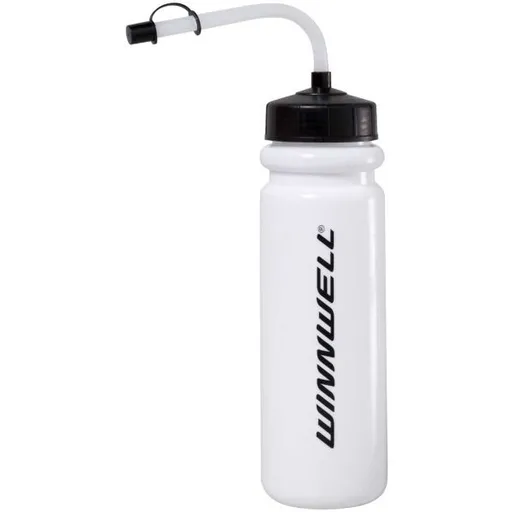 WINNWELL HOCKEY BOTTLE  800ML WITH STRAW WITH LOGO Sportovní láhev, bílá, velikost 800 ML