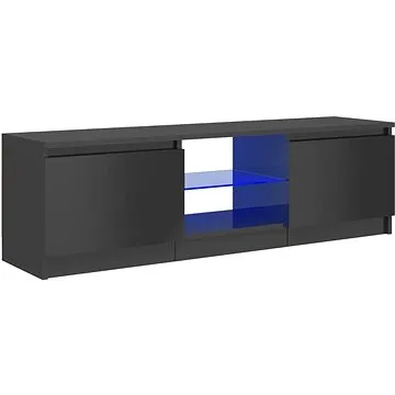 SHUMEE s LED osvětlením šedý s vysokým leskem 120 × 30 × 35,5cm (804291)