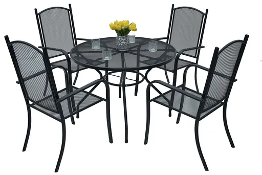 DEOKORK Zahradní kovová sestava NANCY ROUND 1+4