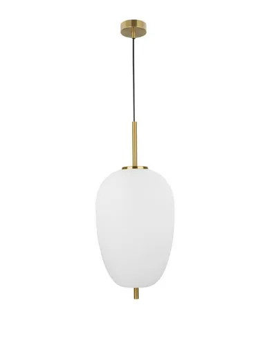 NOVA LUCE závěsné svítidlo LATO opálové sklo antický mosazný kov černý kabel E27 1x12W 230V IP20 bez žárovky 9624063