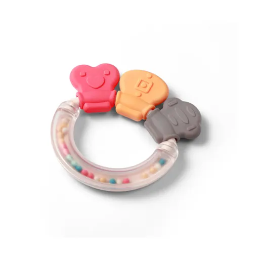 BABYONO Chrastítko s kousátkem 3m+ Shapes