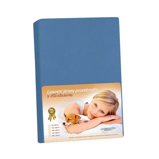 Bellatex Jersey prostěradlo s elastanem tm. modrá, 160 x 200 cm