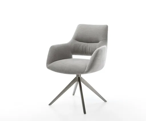 Jídelní židle Yago-Flex s područkami potahová látka Měkký šedá