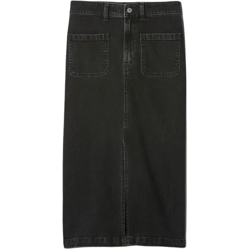 GAP V-DENIM MIDI Dámská sukně, černá, velikost