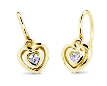 Cutie Diamonds Dětské náušnice ze žlutého zlata Srdíčka s brilianty DC2177-10-00-X-1