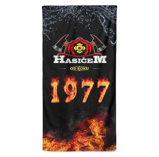 Osuška Hasičem od roku (rok: 1977, Velikost osušky: 100x170cm)