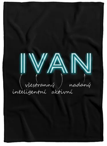 Deka Mužská jména – NEON (Jméno: Ivan, Podšití beránkem: NE)