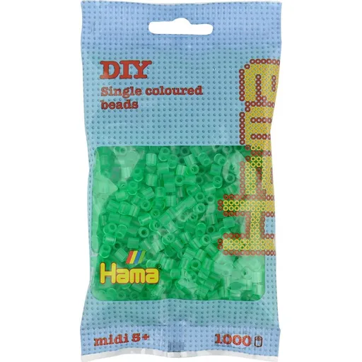 Hama H207-16 Midi Průhledné zelené korálky 1000 ks