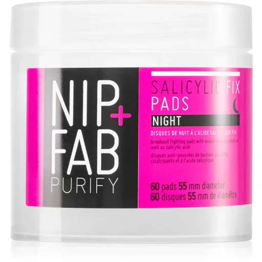 NIP+FAB Salicylic Fix noční čistící pleťové tampónky 60 ks