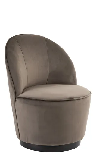 Sametové taupe klubové křeslo Cody  - 57*57*73 cm J-Line by Jolipa