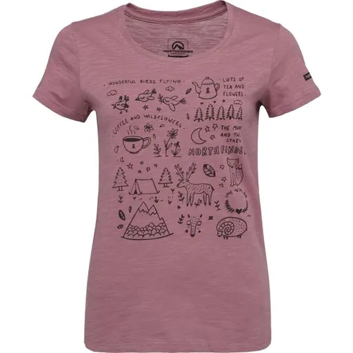 Northfinder AMIE Dámské outdoorové triko, růžová, velikost