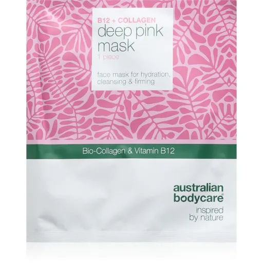 Australian Bodycare B12 + Collagen plátýnková maska pro hydrataci a vypnutí pokožky 1 ks
