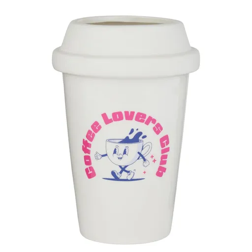 COFFEE LOVER Váza 20 cm - bílá