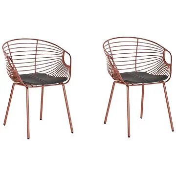 Sada 2 kovových židlí mědená HOBACK, 208368 (beliani_208368)