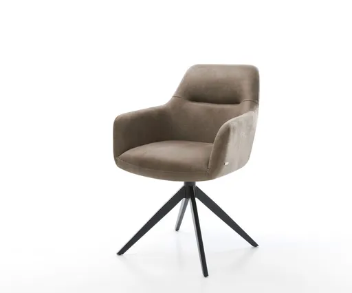 Otočná židle Pejo-Flex mikrovlákno taupe vintage křížový rám