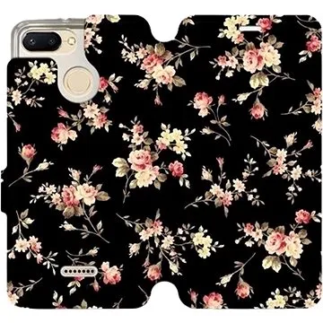 Flipové pouzdro na mobil Xiaomi Redmi 6 - VD02S Květy na černé (5903226363438)