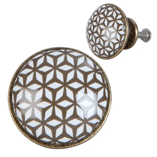 Vintage úchytka s ornamenty - Ø 2 cm Clayre & Eef