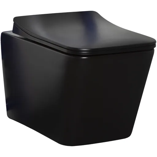 KERRA Miska WC závěsná Tinos BLM se sedátkem (černý mat) 5907548115263