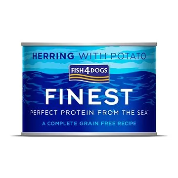FISH4DOGS Konzerva pro psy Finest sleď s bramborami 185 g (5056008808198)