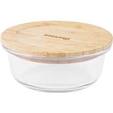 Siguro Dóza na potraviny Glass Seal Bamboo 0,4 l, 6 x 13 x 13 cm (SGR-FO-G304BB)