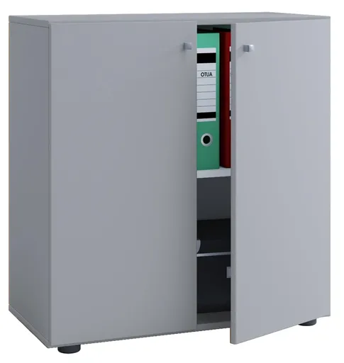 VCM Kancelářská skříň Lona L s otočnými dvířky, šedá