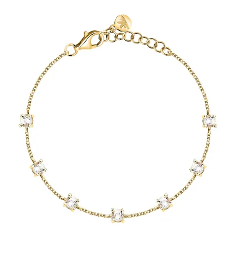 Morellato Pozlacený náramek s čirými kubickými zirkony Tesori SAIW311