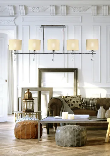 Stropní svítidlo chromový pásek 5xE14 Estera