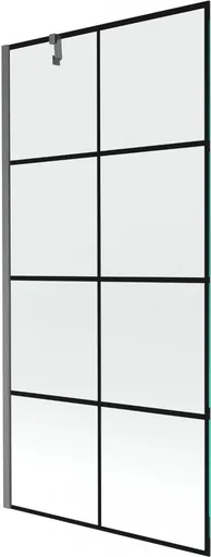 MEXEN/S Next vanová zástěna FIX 90 x 150, černá vzor, grafit kartáčovaná 895-090-000-00-77-66