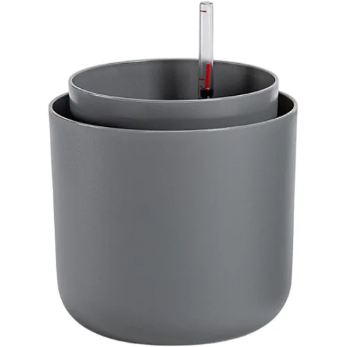 Plastia Samozavlažovací květináč Tolita šedá, pr. 16 cm, pr. 16 cm