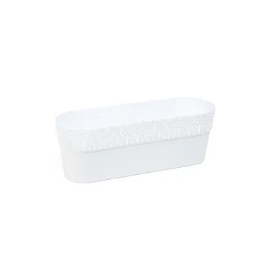 LAMELA,oválný květináč BELLA 38 cm, výška 13,5 cm, bílý (1311117419)