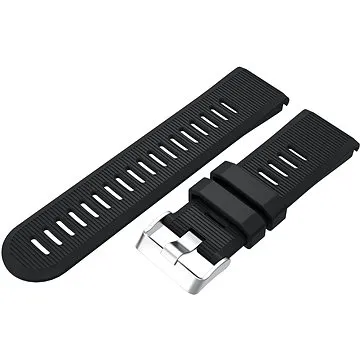 Eternico Essential Silver Buckle pro Garmin QuickFit 26mm černý (AET-GRQRSLC75B-26)
