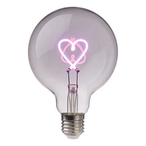 BRIGHT LIGHT LED Žárovka srdce - růžová