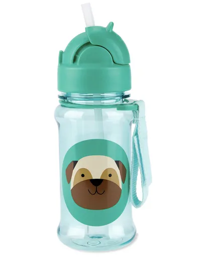 SKIP HOP Zoo tritan Láhev s brčkem 355ml Mopslík 12m+