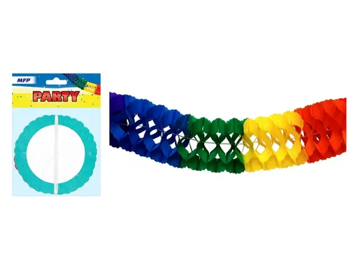 Girlanda papír G03 barevná 4m (14,5 x 14,5 cm)
