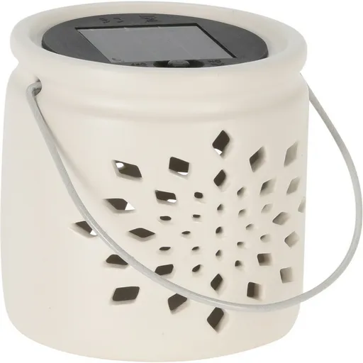 Solární lucerna Darena šedá, 9,2 x 9 x 11 cm, porcelán