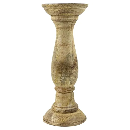 Dřevěný svícen Manu z mangového dřeva L - Ø 10*25cm Mars & More