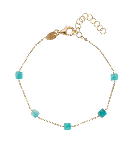 Alisia Stylový pozlacený náramek s amazonitem AL2534.01.011