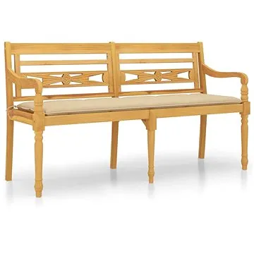 SHUMEE Lavice Batavia s béžovou poduškou 150 cm teak 3100844 (3100844)