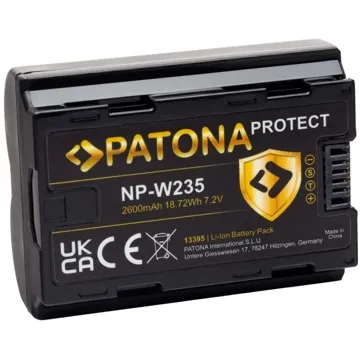 PATONA pro Fuji NP-W235 2250mAh Li-Ion 7,2V Protect X-T4 (PT13395)