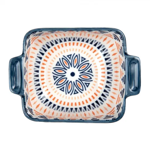 Hranatá miska s modrým vzorem Mibbo - 11*8*4 cm / 75 ml Clayre & Eef