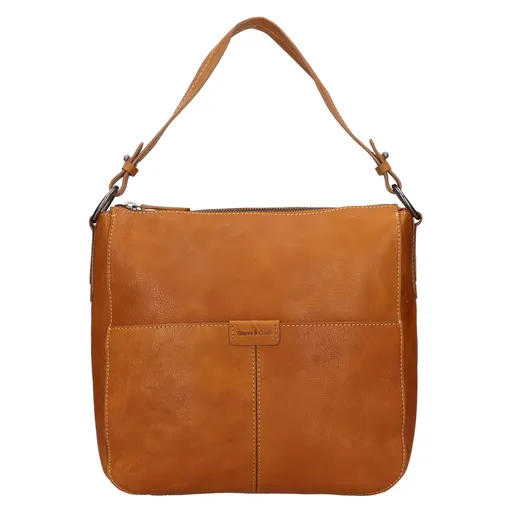 Dámská kožená kabelka Gianní Conti Luka - žluto-hnědá