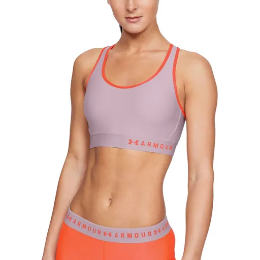 Dámská sportovní podprsenka Under Armour Mid Keyhole Grey Orange XS