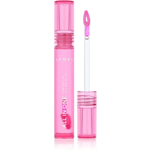 LAMEL All in One Lip Tinted Plumping Oil tónovací olej na rty pro zvětšení objemu № 402 Pink Sparkle 3 ml