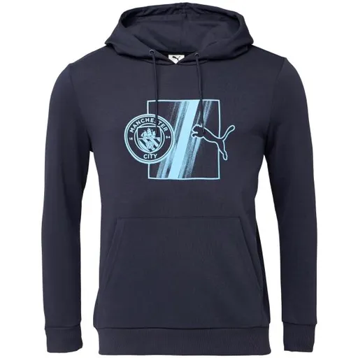 Puma MANCHESTER CITY FC FTBLCULTURE HOODIE Pánská mikina, tmavě modrá, velikost