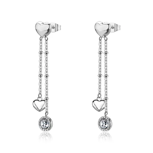S'Agapõ Dlouhé ocelové náušnice s přívěsky Aurora SAR70