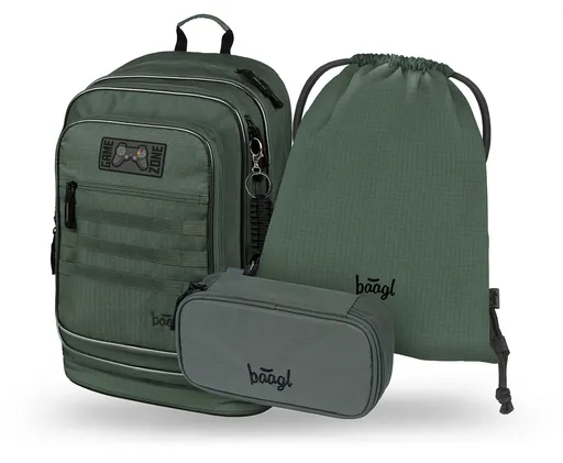 Baagl SET 3 Cubic Grove: batoh, penál, sáček