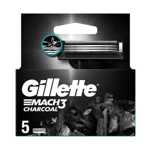 Gillette Náhradní hlavice Mach3 Charcoal 5 ks
